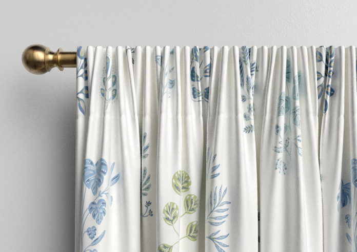Botanical Velvet, River Blue - Made to Measure Curtains - Image 9